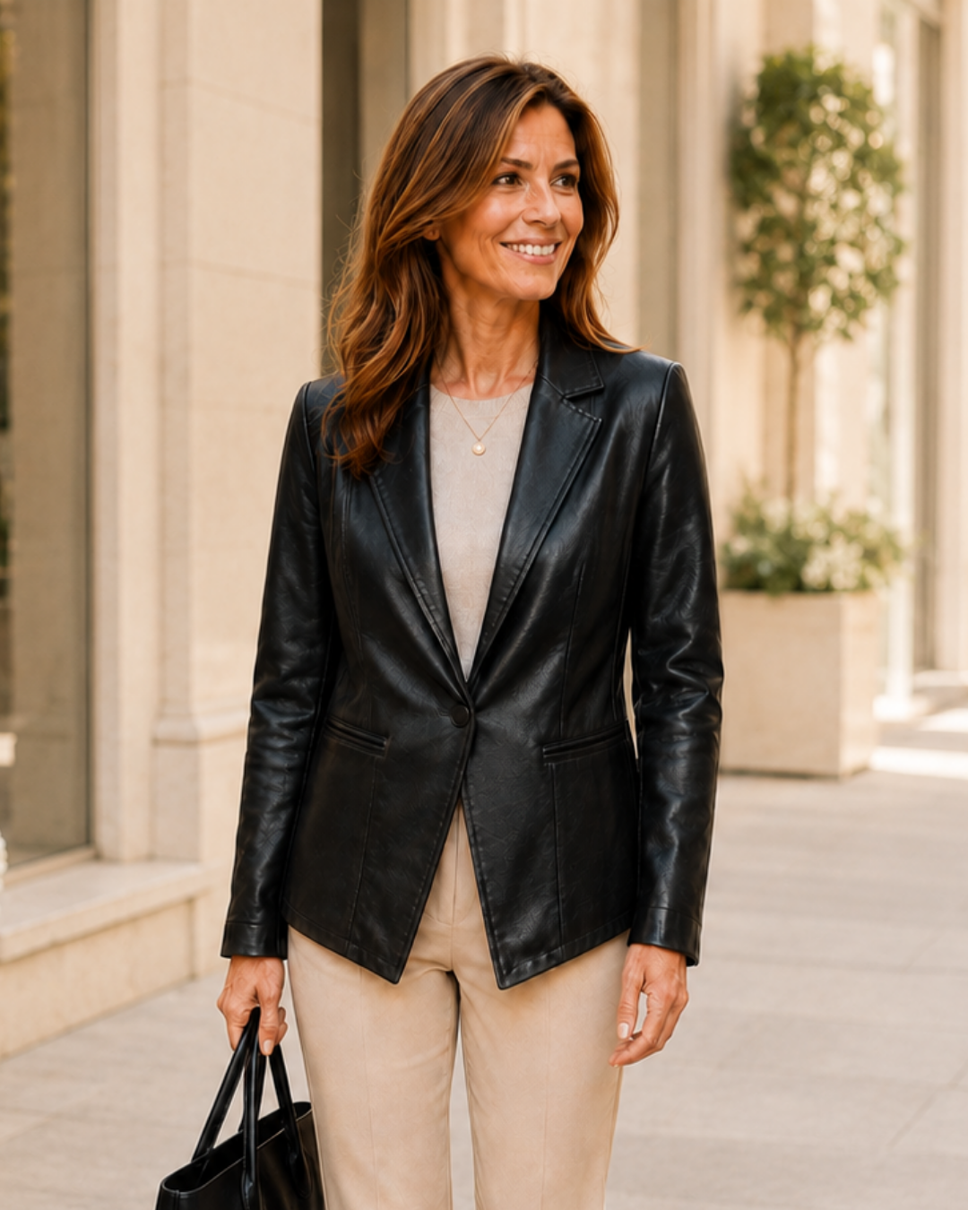 Maya | Lambskin Leather Blazer