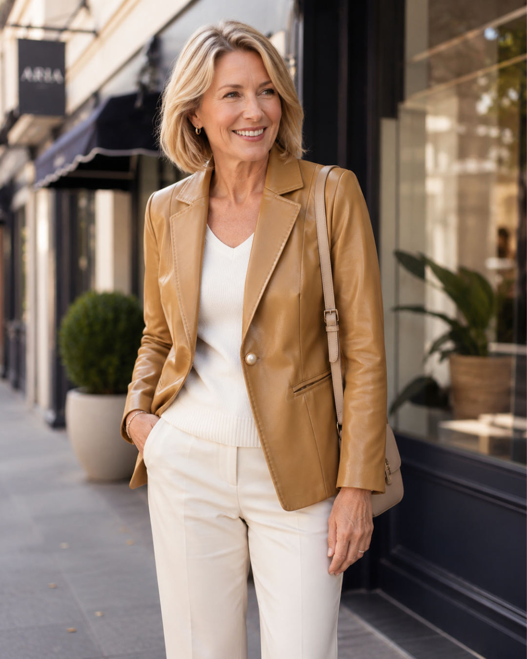 Maya | Lambskin Leather Blazer