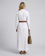 Lidia | Belted Maxi Dress with Lapel Collar