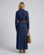 Lidia | Belted Maxi Dress with Lapel Collar