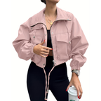 HARTLEY™ – Casual Zip-Up Crop Jacket