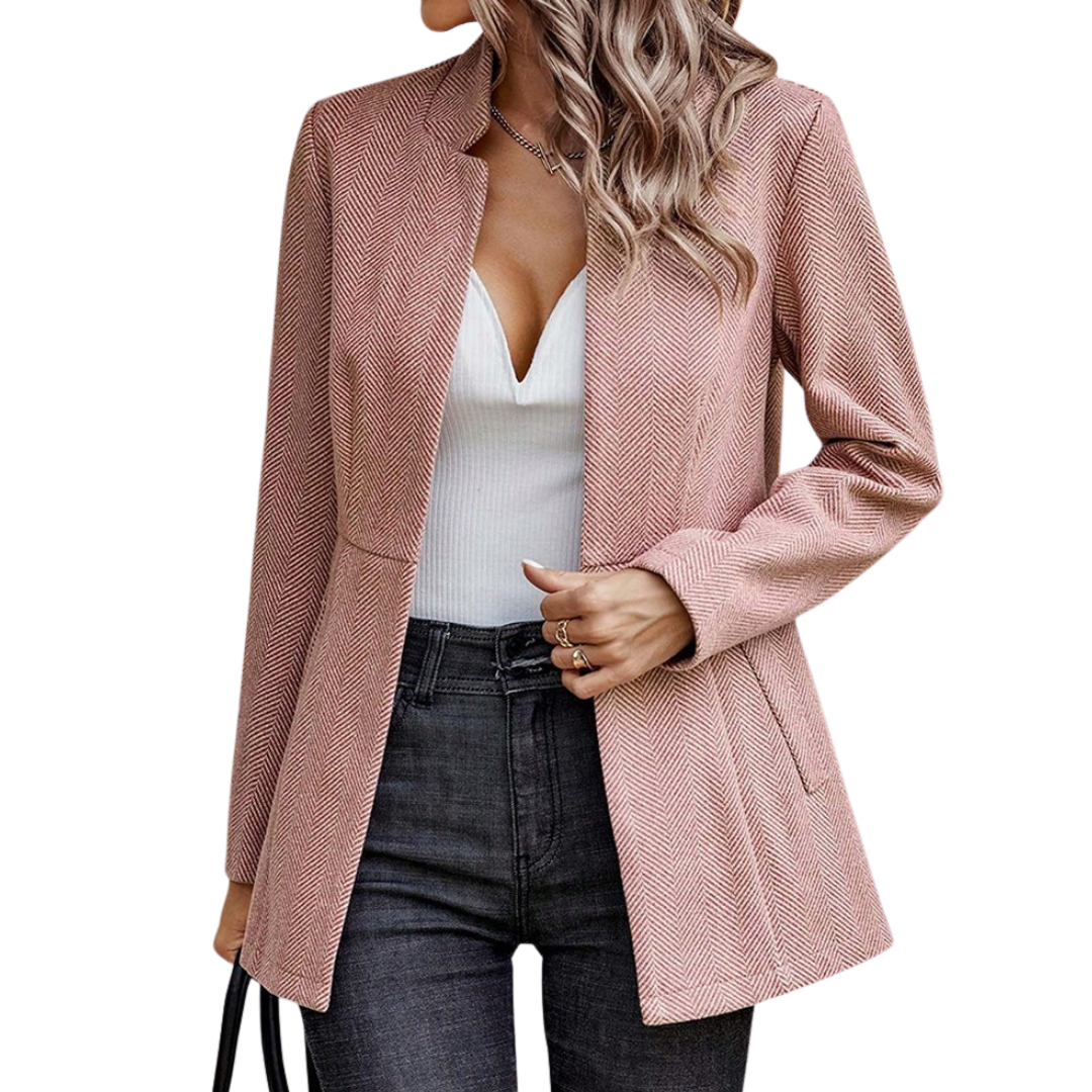 WAVNA | Polished Open Front Wool Blazer