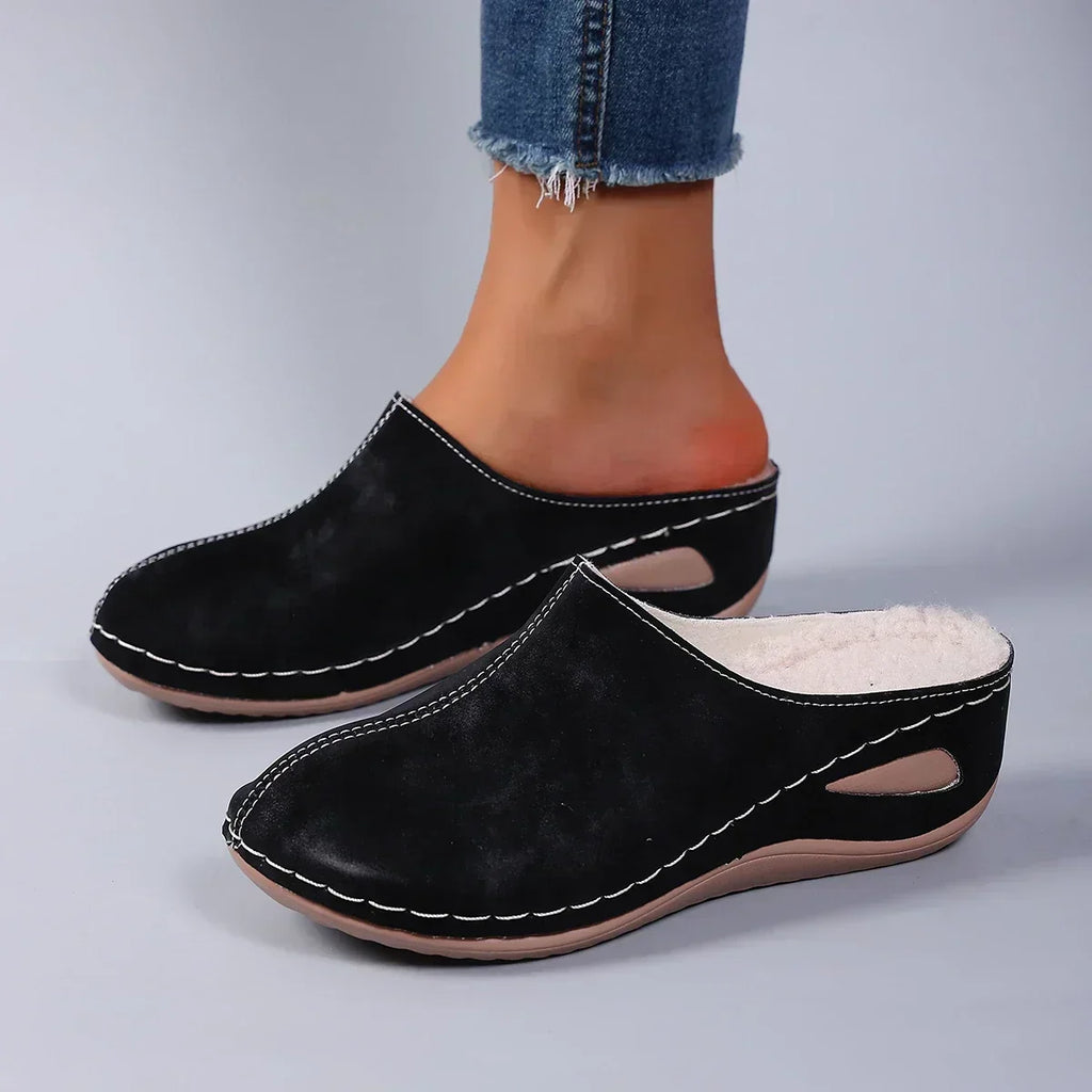 Carolina | Fleece-Lined Wedge Mules