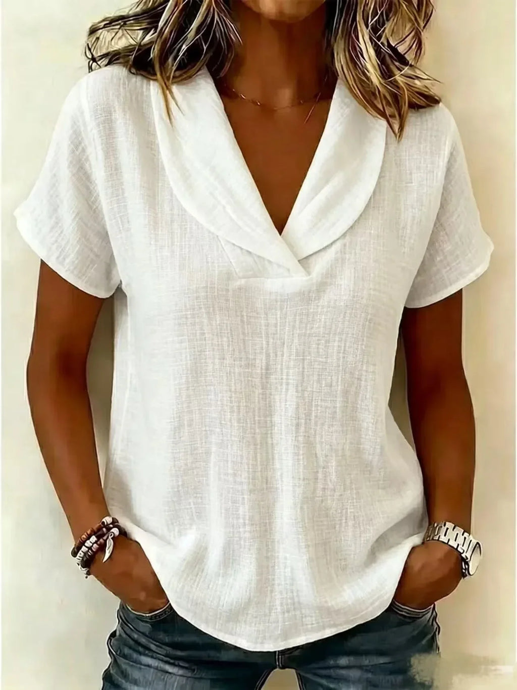 Sally | Relaxed V Neck Blouse