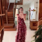 MARIELA | Romantic Floral Ruffle Maxi Dress
