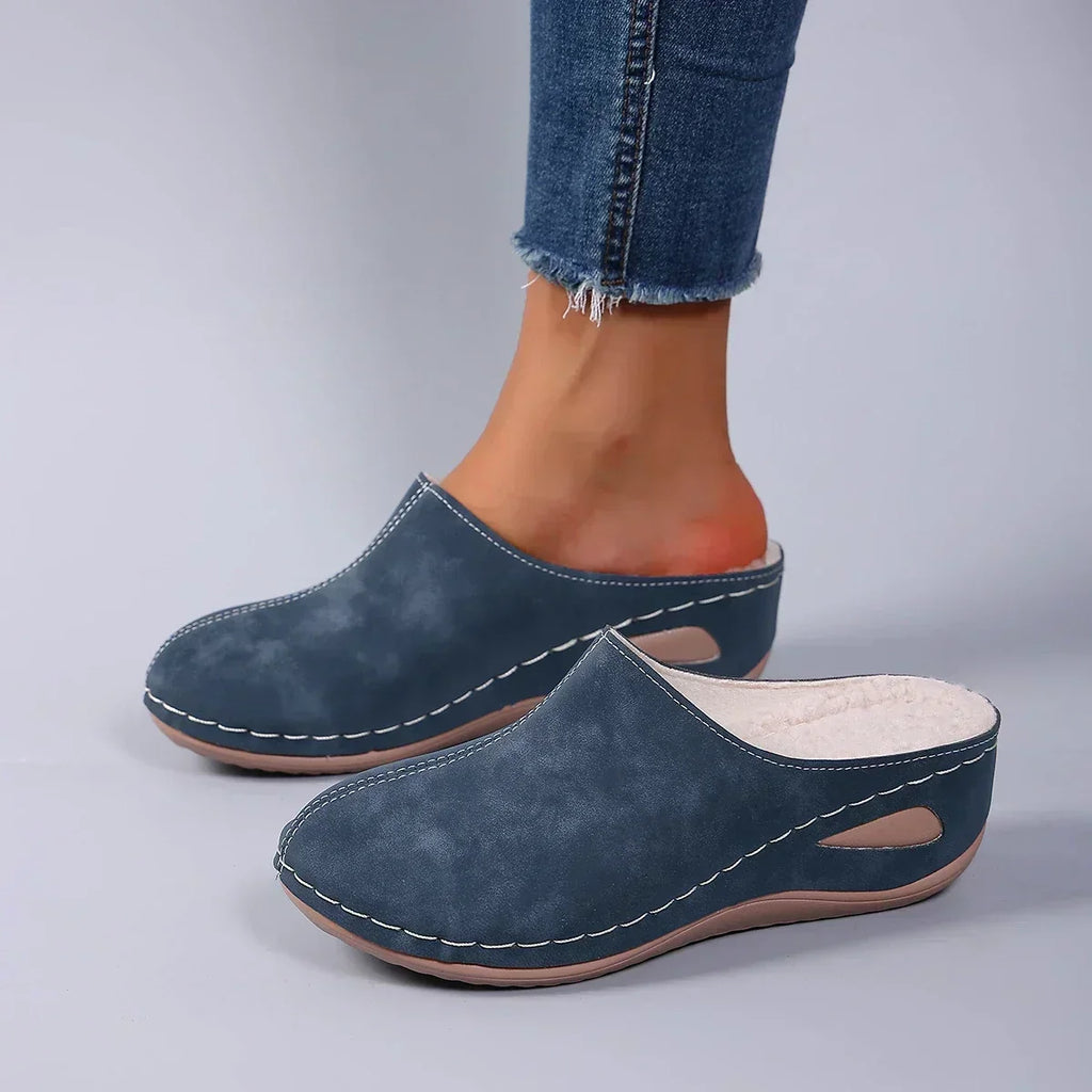 Carolina | Fleece-Lined Wedge Mules