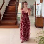 MARIELA | Romantic Floral Ruffle Maxi Dress
