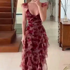 MARIELA | Romantic Floral Ruffle Maxi Dress