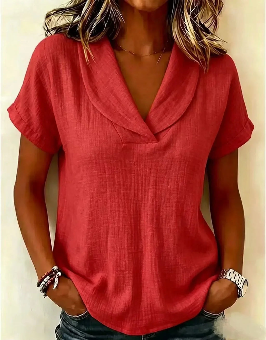 Sally | Relaxed V Neck Blouse