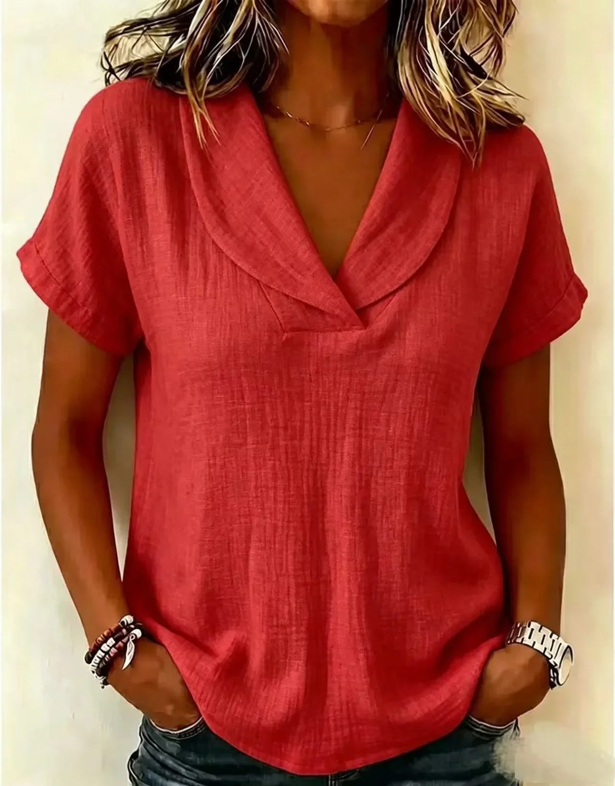 Sally | Relaxed V Neck Blouse