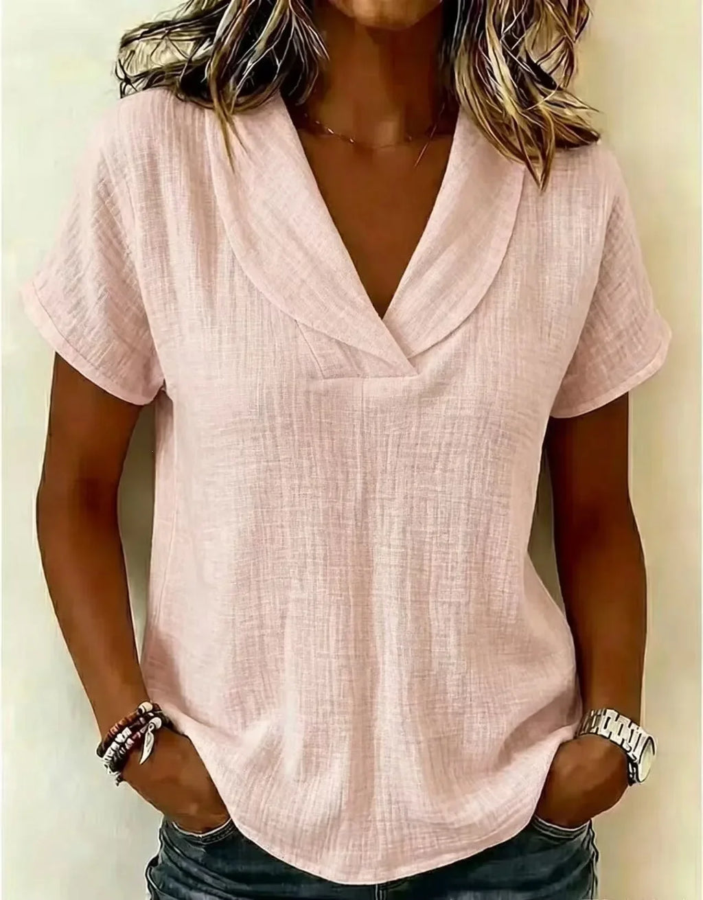 Sally | Relaxed V Neck Blouse