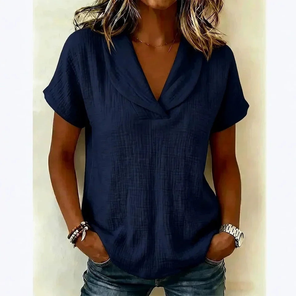 Sally | Relaxed V Neck Blouse