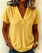 Sally | Relaxed V Neck Blouse