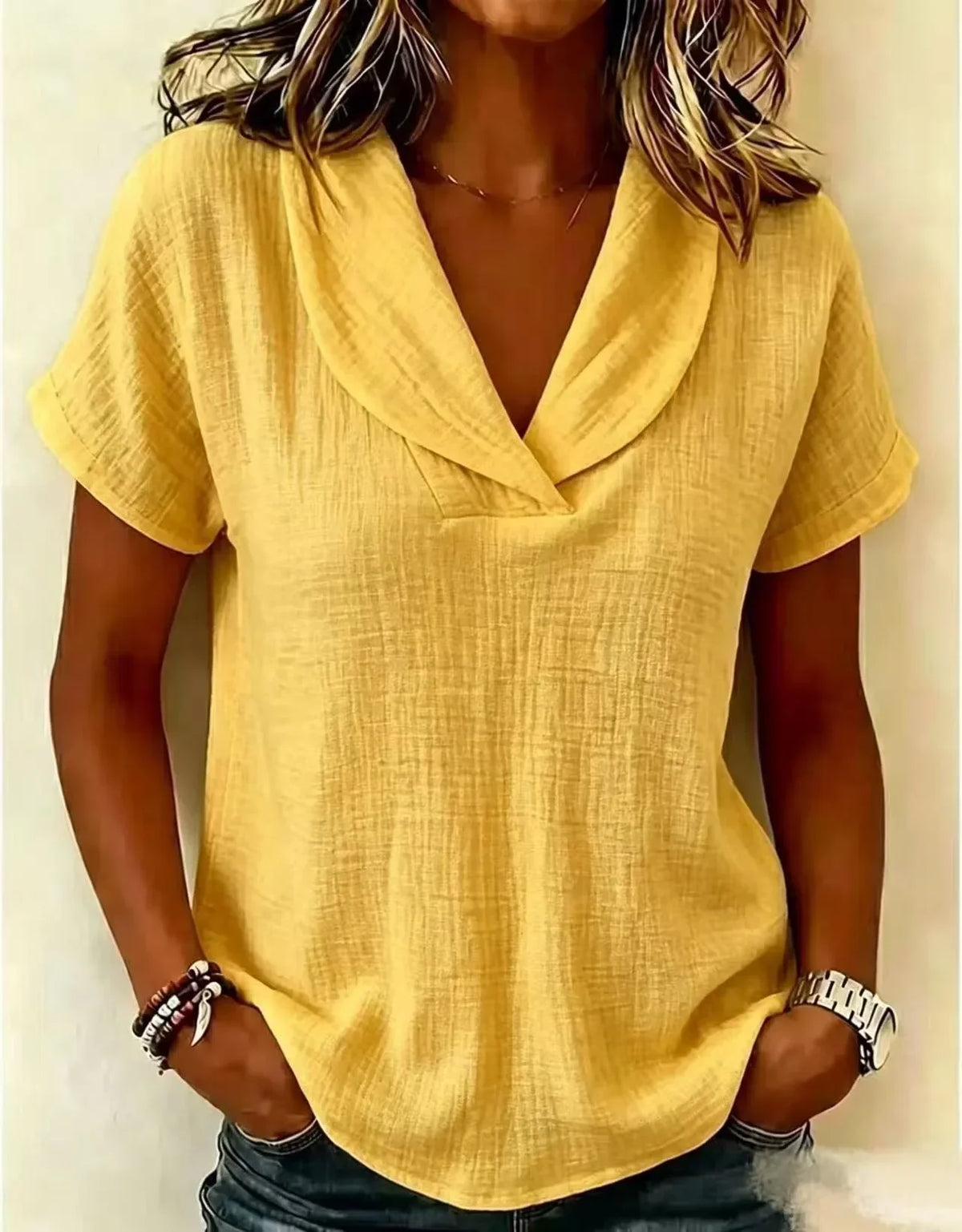 Sally | Relaxed V Neck Blouse
