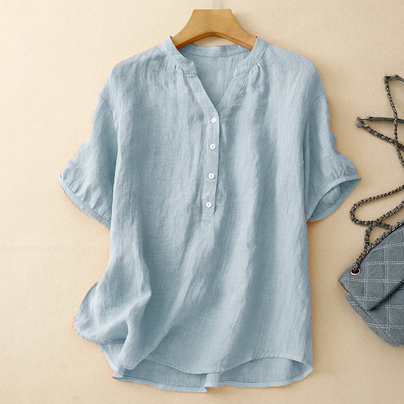 Julie | Relaxed Cotton Linen Blouse