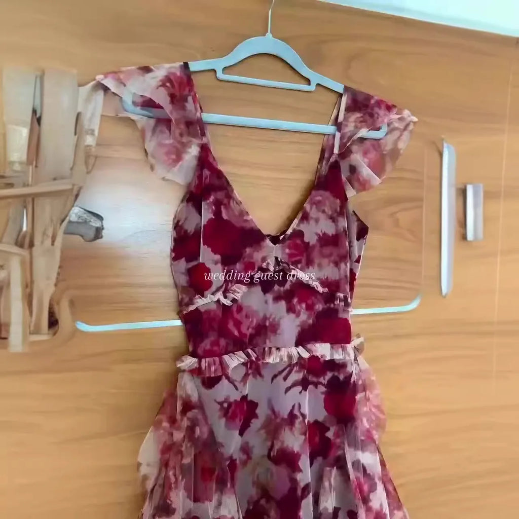 MARIELA | Romantic Floral Ruffle Maxi Dress