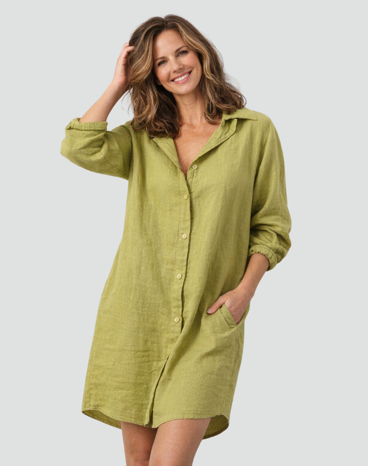 Laura | Casual Linen Shirt Dress