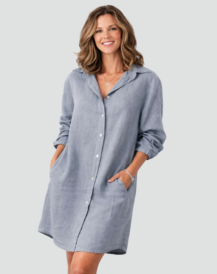 Laura | Casual Linen Shirt Dress