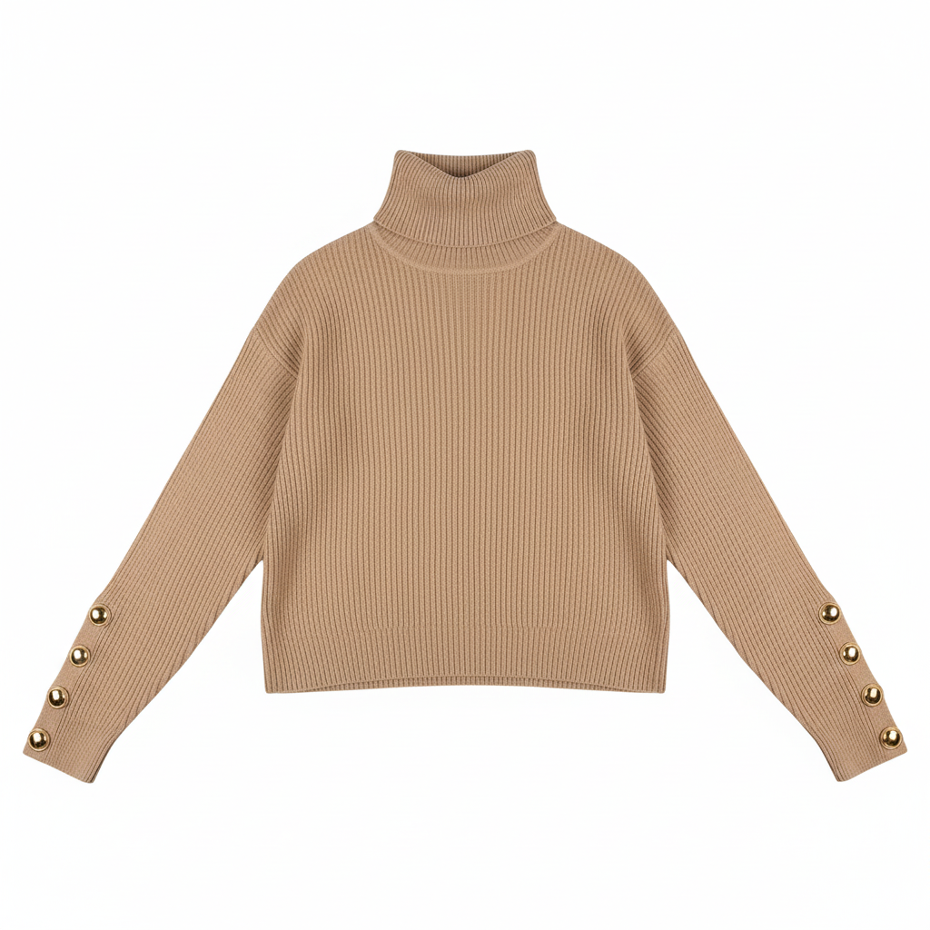 PHOEBE | Elegant Turtleneck Knit Sweater For Women