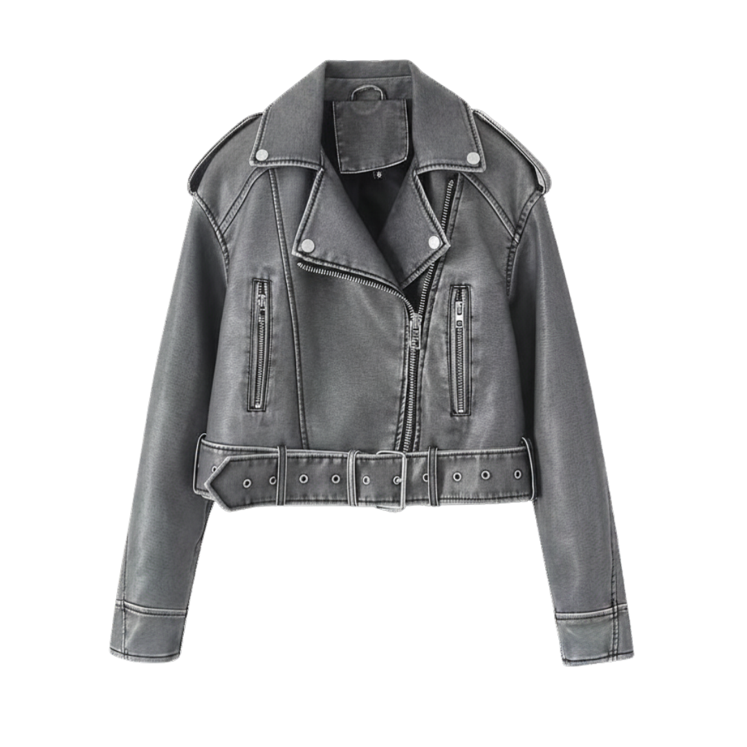 DAGMAR™ – Vintage Moto Loose Leather Jacket