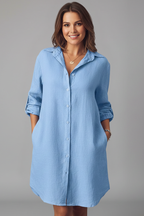 Josephine | Turned Collar Button-Front Midi Dress