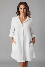 Josephine | Turned Collar Button-Front Midi Dress