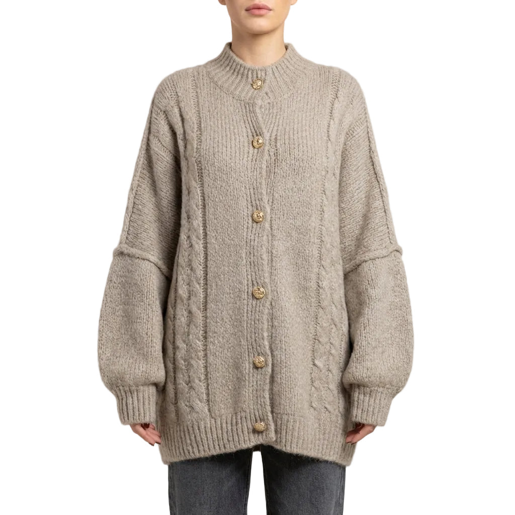 OLIVIA | Braided Cable Knit Cardigan
