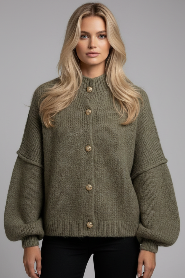 OLIVIA | Braided Cable Knit Cardigan