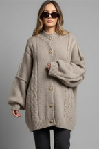 OLIVIA | Braided Cable Knit Cardigan
