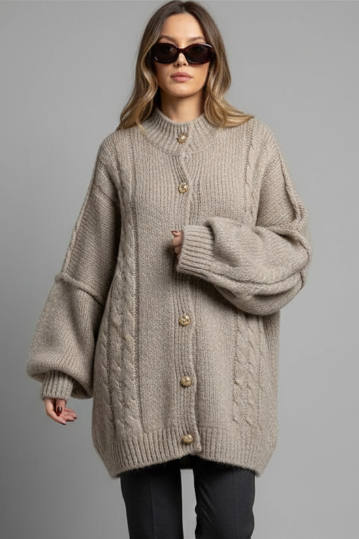 OLIVIA | Braided Cable Knit Cardigan