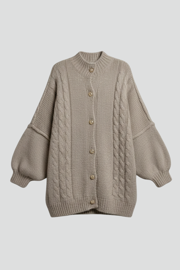 OLIVIA | Braided Cable Knit Cardigan