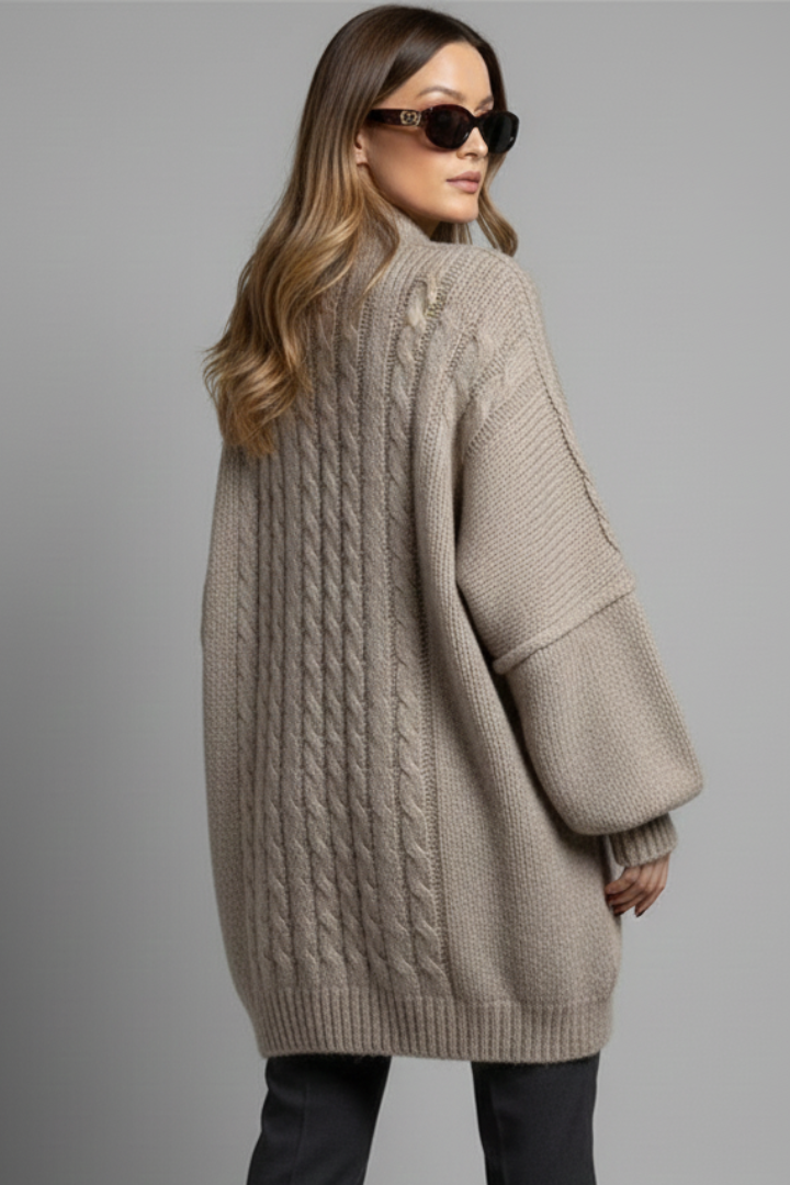 OLIVIA | Braided Cable Knit Cardigan
