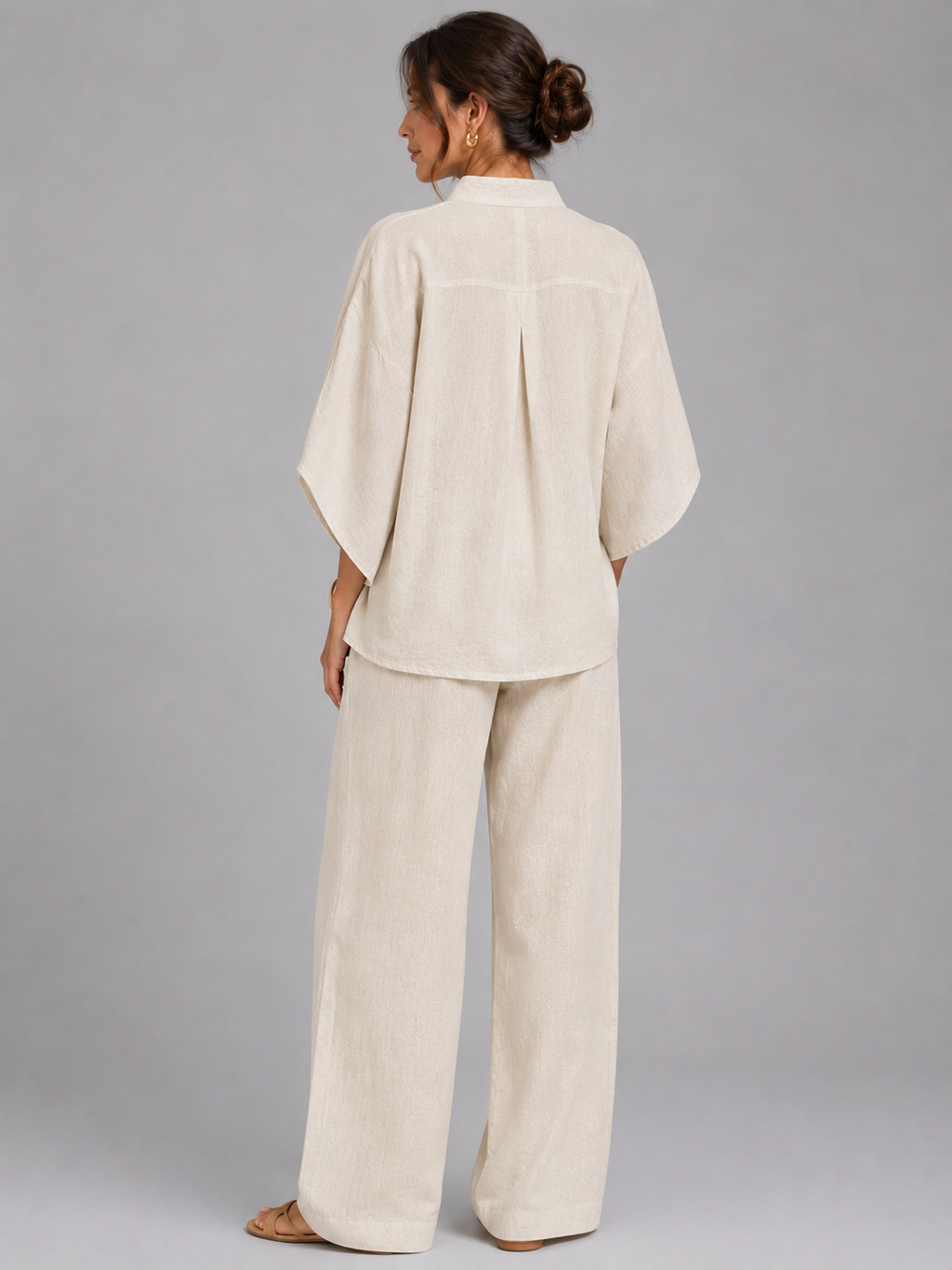 Esme | Linen Blend Wide-Leg Two-Piece Set