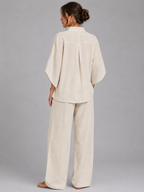 Esme | Linen Blend Wide-Leg Two-Piece Set