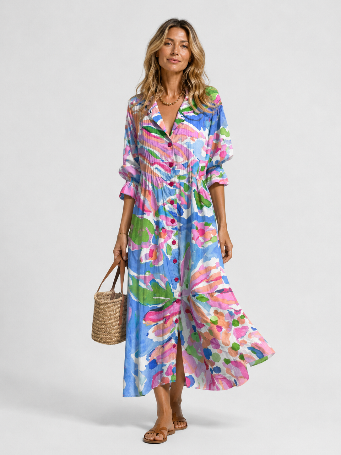 Xenia | Relaxed Printed Shirt Dress