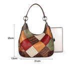 Bohemian Leather Patchwork Tote Bag