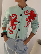 VIVIAN | Fun Octopus Pattern Cardigan