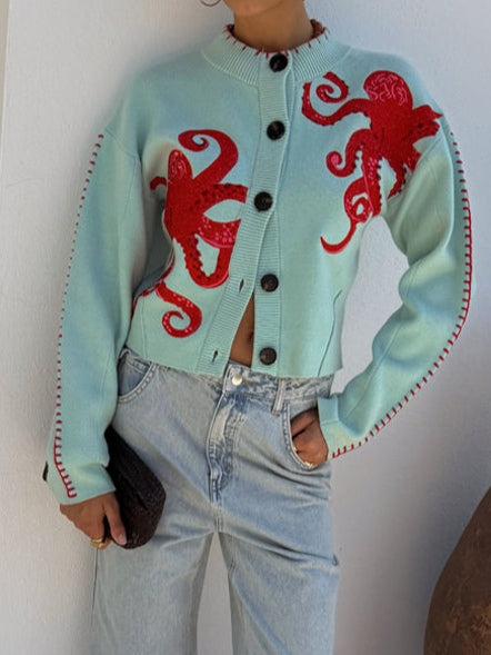 VIVIAN | Fun Octopus Pattern Cardigan