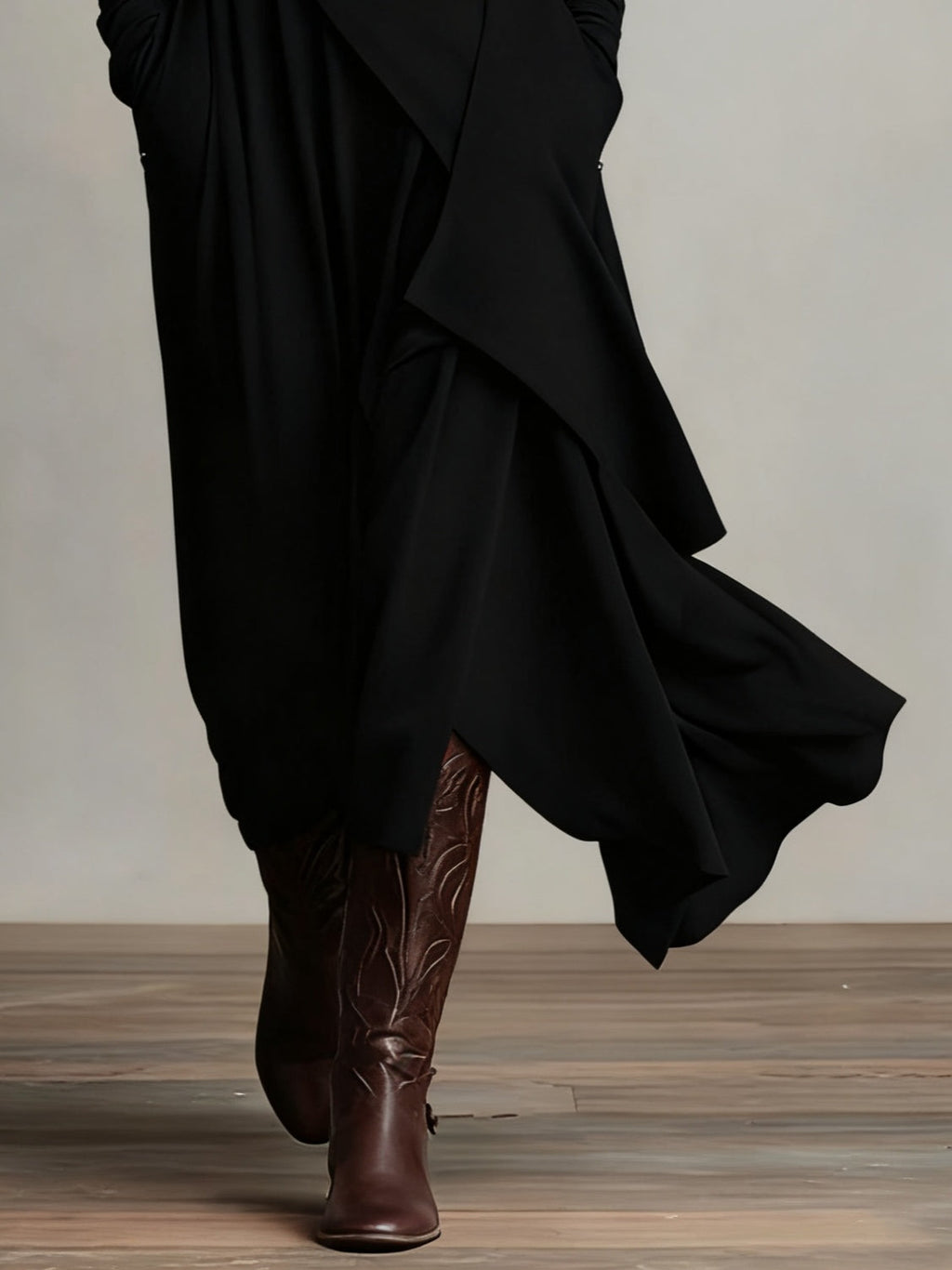 Arielle™ Vintage Asymmetrical Turtleneck Dress
