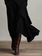 Arielle™ Vintage Asymmetrical Turtleneck Dress