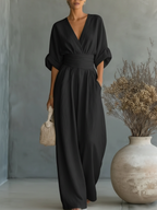 Kyra | V-Neck High-Waist Jumpsuit