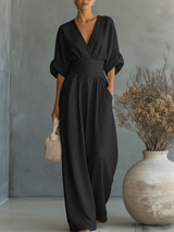 Kyra | V-Neck High-Waist Jumpsuit