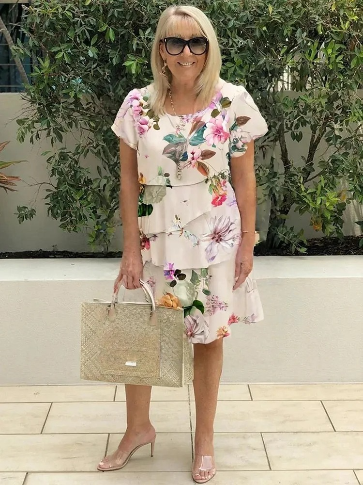 FLORA™ – Elegant Spring Midi Dress