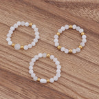 3pcs Set Amethyst Beaded Rings