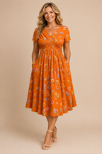 Alina | Floral Twist Waist Dress