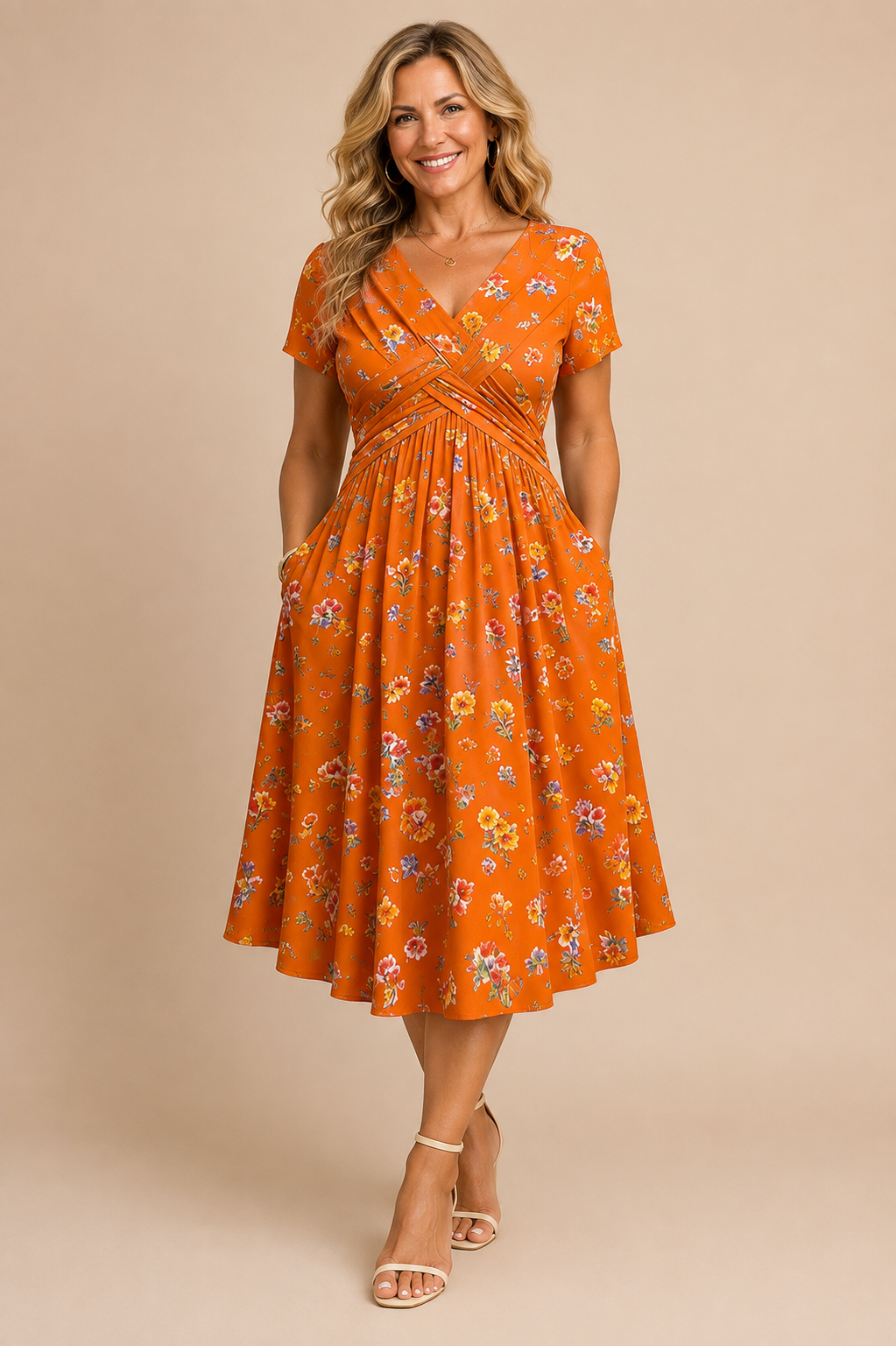 Alina | Floral Twist Waist Dress