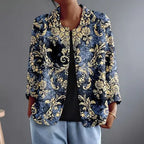 Joan | Baroque Scrollwork Open Shirt Blouse
