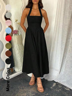 BILLIE™ - Women's Sleeveless Pocket Zipper Back A-Line Summer Dress