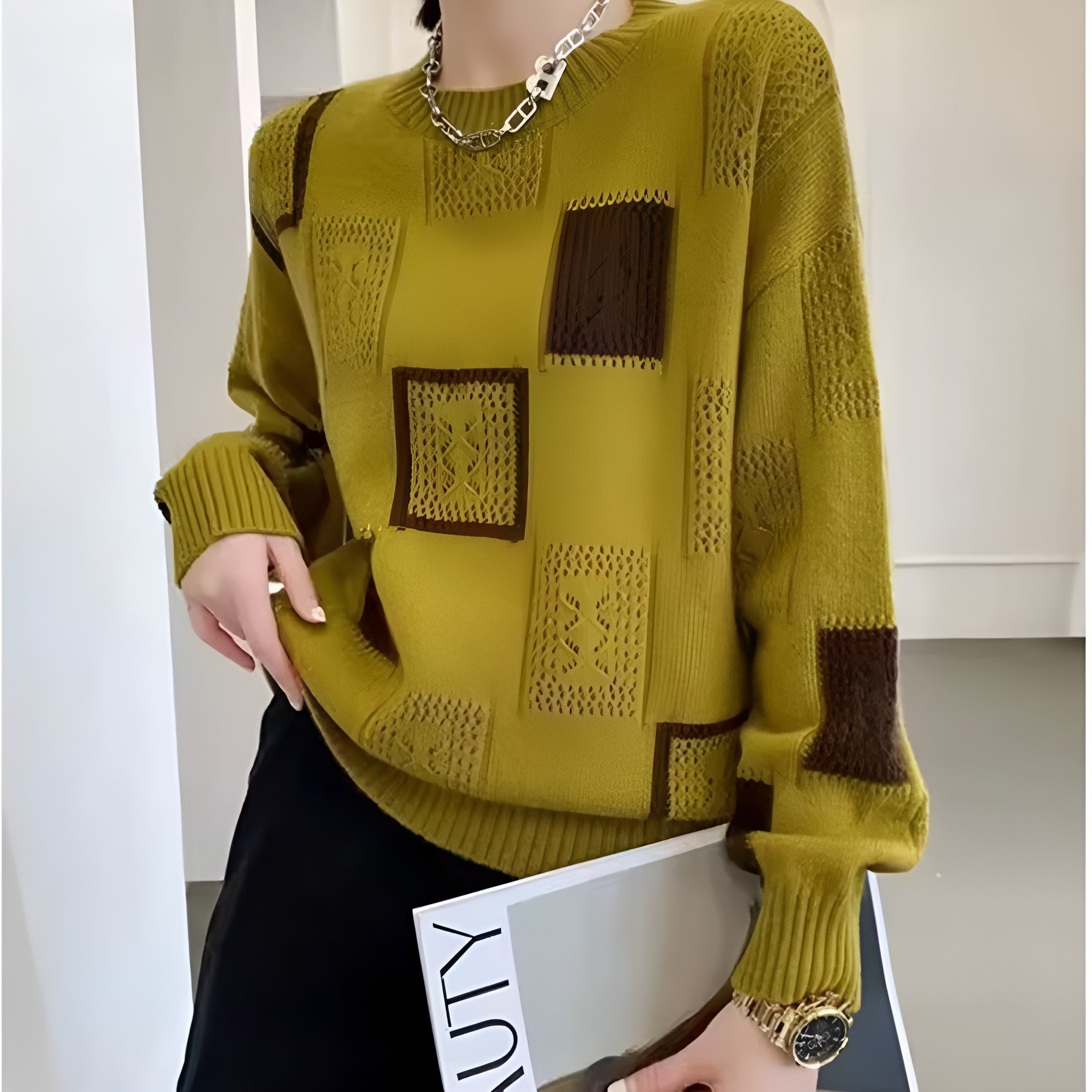Alice™ | Elegant Squares Sweater