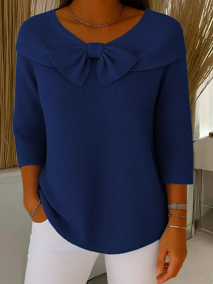 ELEANOR | Women's Sweater with Bow and Round Neckline